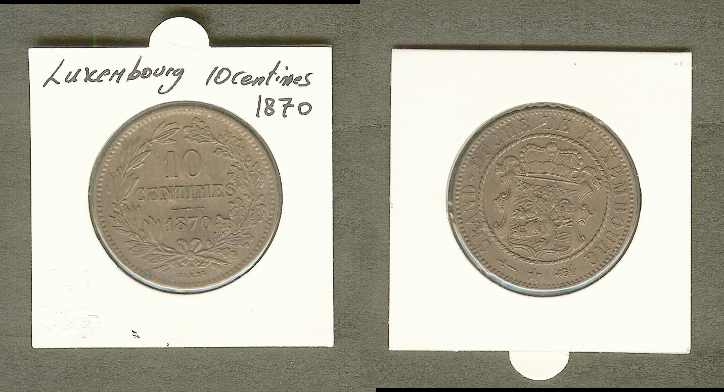 Luxembourg 10 centimes 1870 Unc